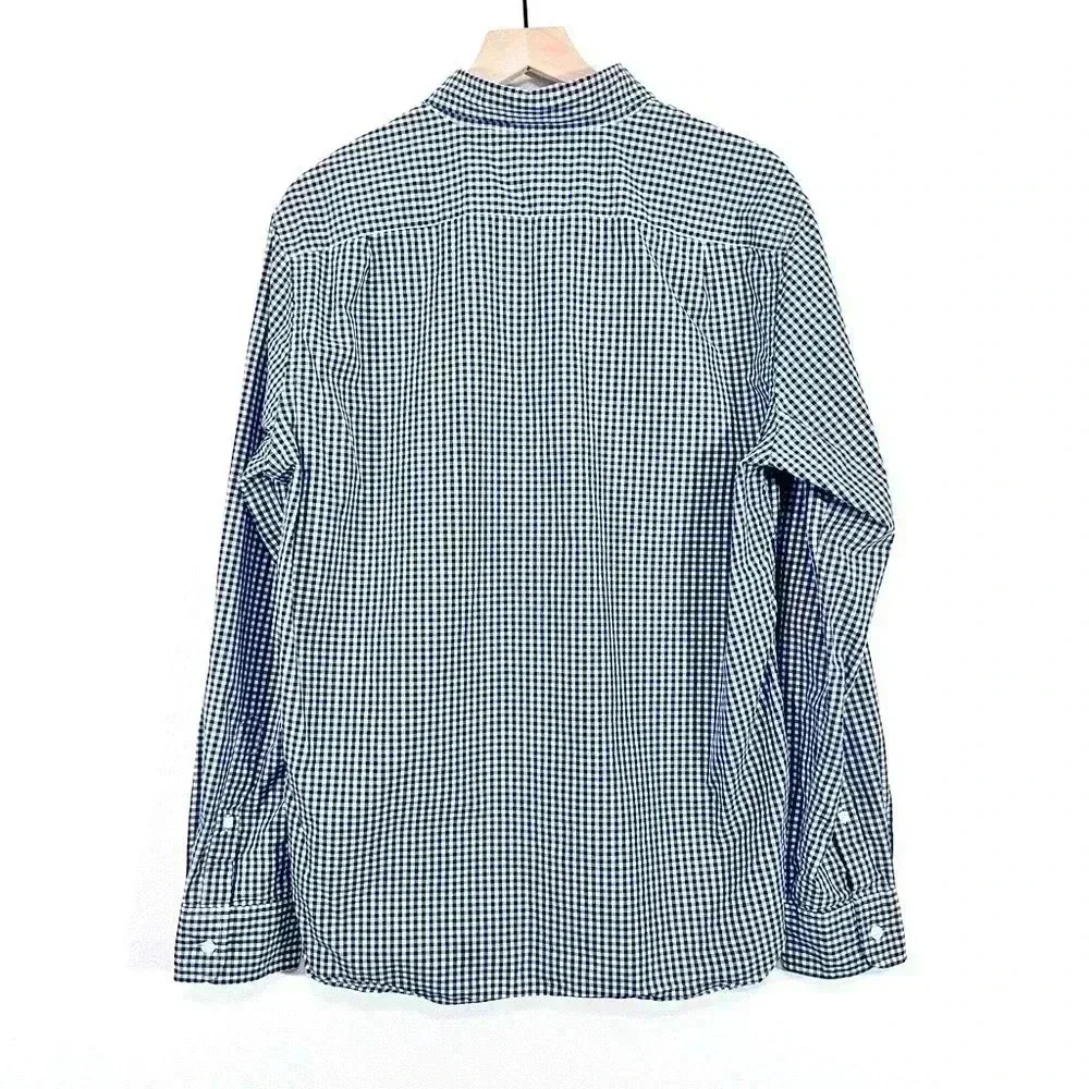 J. Crew White and Blue Plaid Button Down Shirt